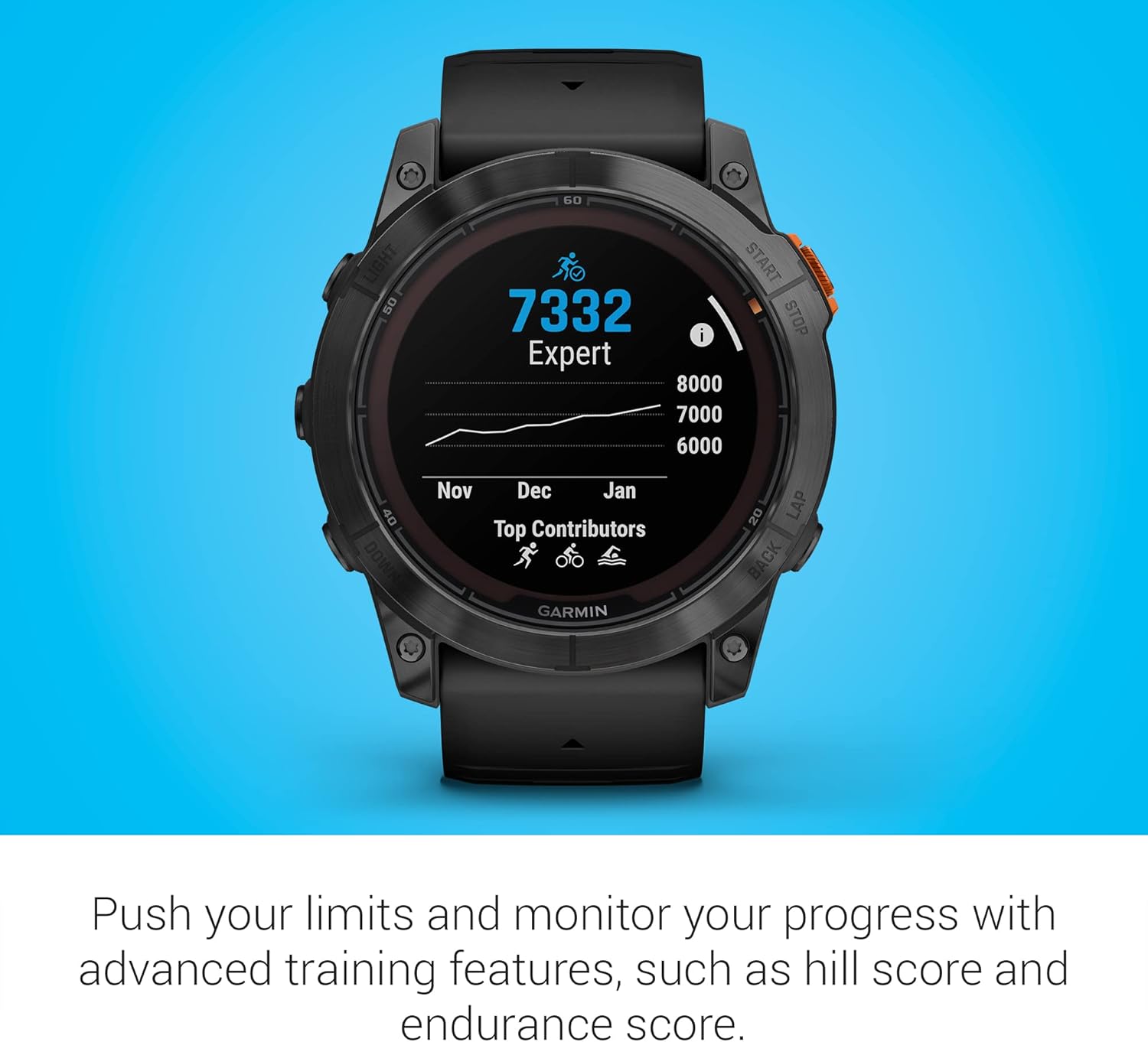 Garmin fēnix 7X Pro Sapphire Solar, Multisport GPS Smartwatch, Built-in Flashlight, Solar Charging Capability, 010-02778-10, Black