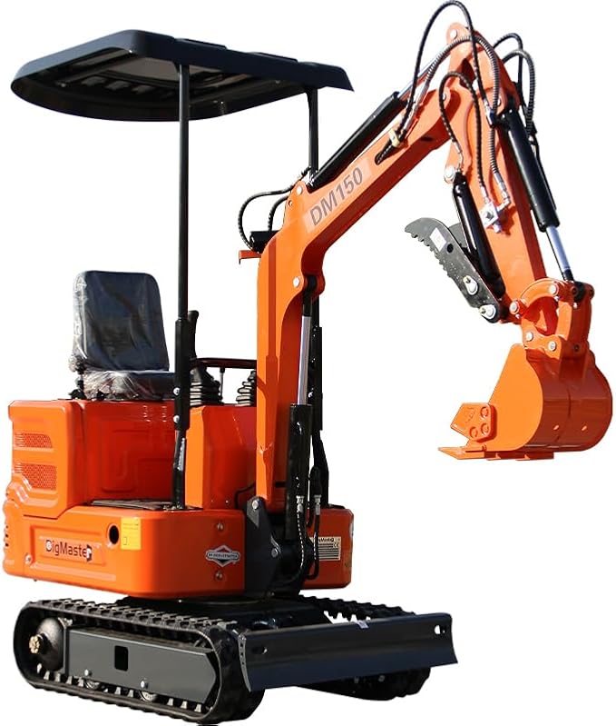 2,000 lbs Mini Crawler Excavator Hydraulic Thumb Canopy B&S Engine EPA for Garden, Farm, Park, Road Micro Digger USA Stock