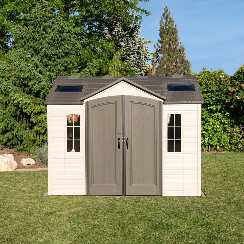 Side 10' wide x 8' deep plastic storage shed