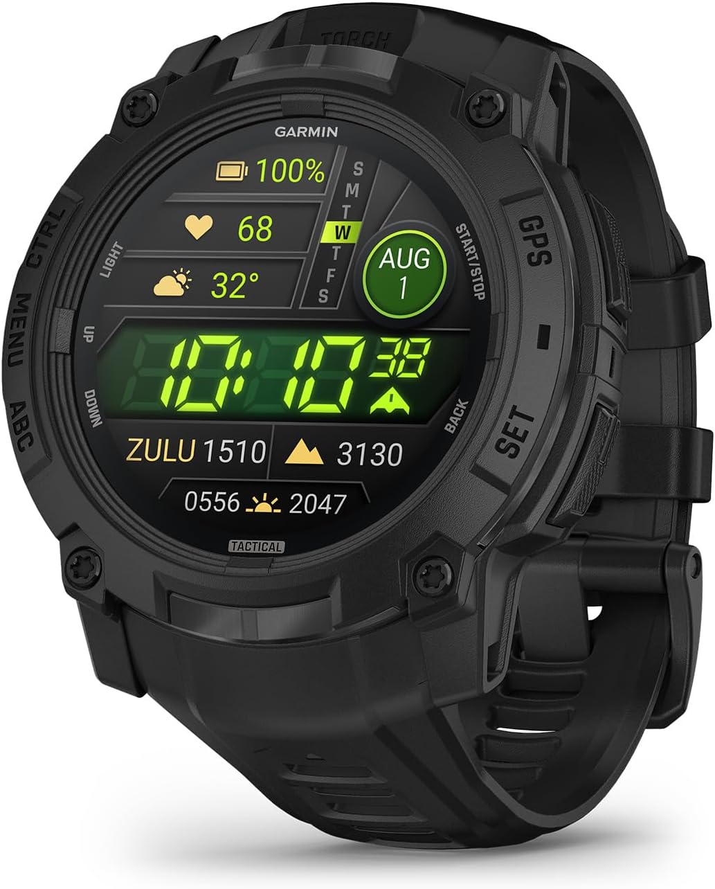 Garmin Instinct® 3 Tactical Edition, 50mm, Solar Charged Display, Rugged Outdoor GPS Smartwatch