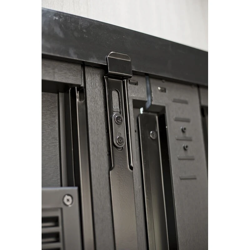 Auckland 7 x 7 ft antique distressed wood storage shed with high ceilings and victorian windows