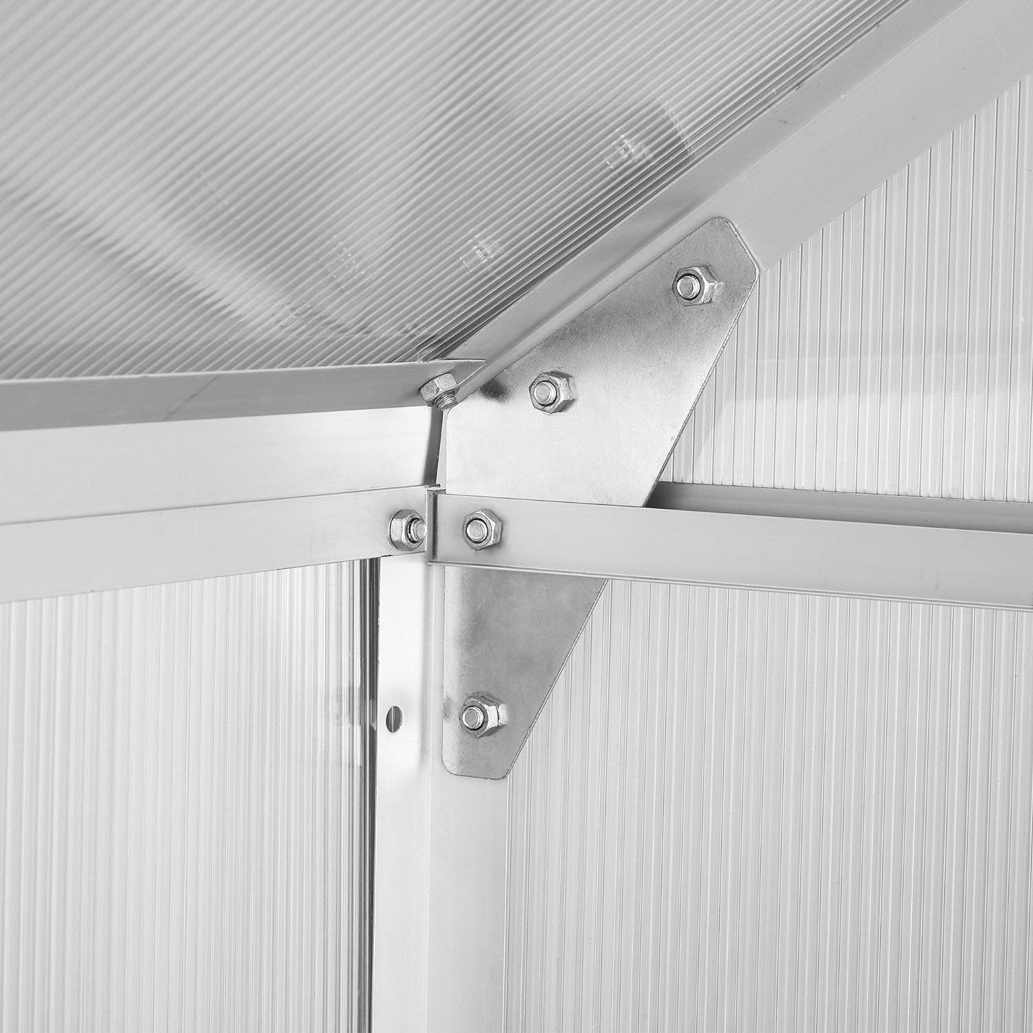 Zelsius Aluminium Garden Greenhouse in Various Sizes with Twin-wall Sheets, optionally with a Steel Base Frame