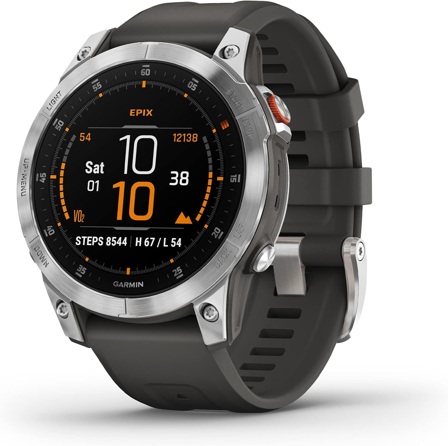 Garmin epix Gen 2, Premium active smartwatch, Health and wellness features, touchscreen AMOLED display, adventure watch with advanced features, white titanium