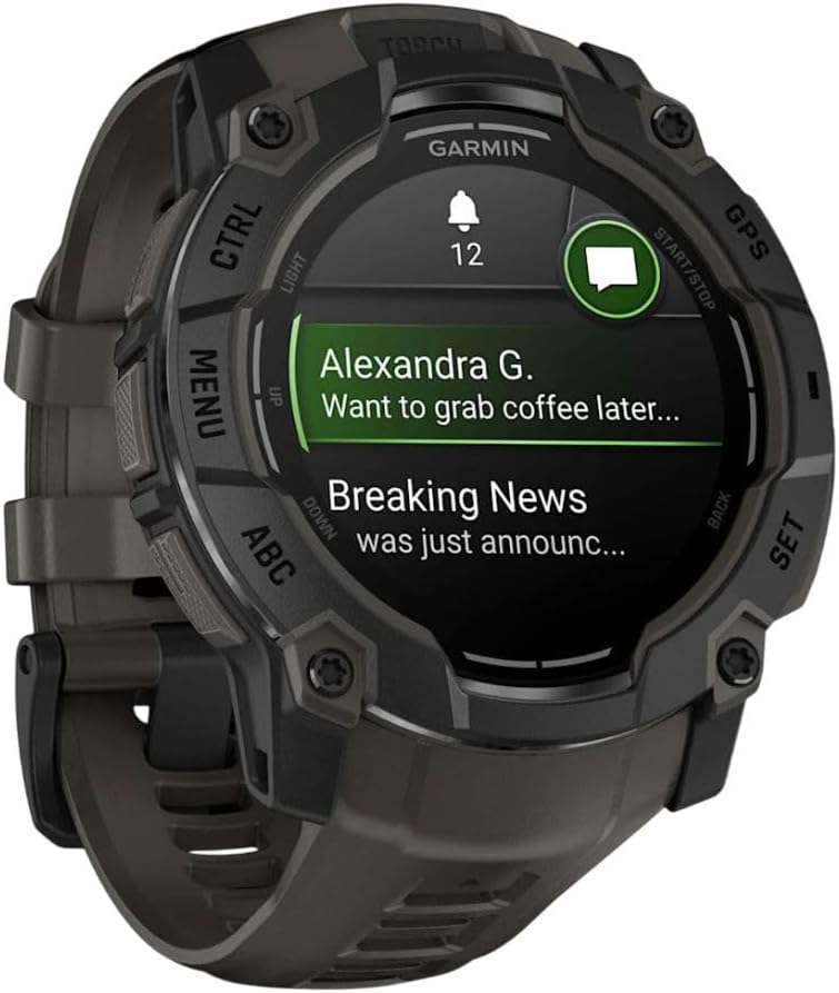 Garmin Instinct® 3 Tactical Edition, 50mm, Solar Charged Display, Rugged Outdoor GPS Smartwatch