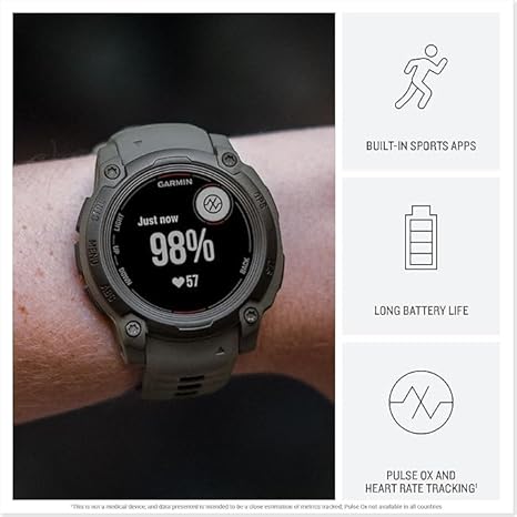 Garmin Instinct® 3 Tactical Edition, 50mm, Solar Charged Display, Rugged Outdoor GPS Smartwatch