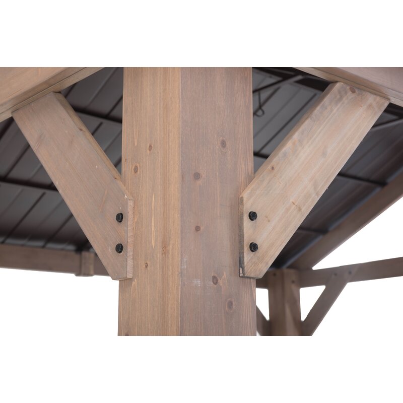 Sunjoy 14 Ft. W x 12 Ft. D Cedar Solid Wood Patio Gazebo