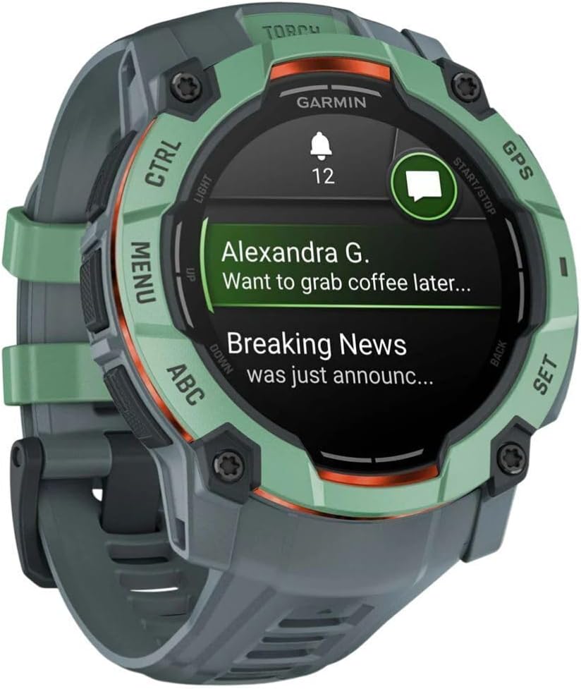Garmin Instinct® 3 Tactical Edition, 50mm, Solar Charged Display, Rugged Outdoor GPS Smartwatch