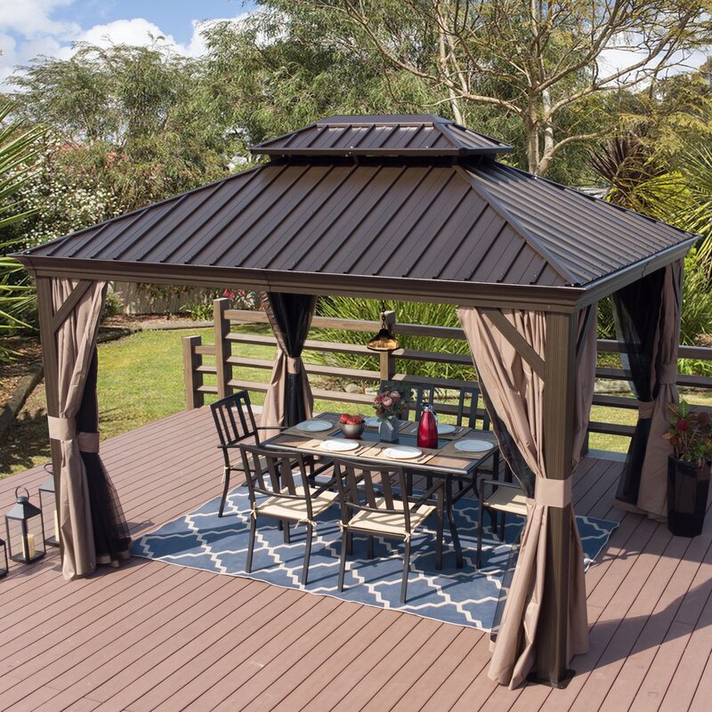 Dahlin 12 Ft. W x 10 Ft. D Aluminum Patio Gazebo