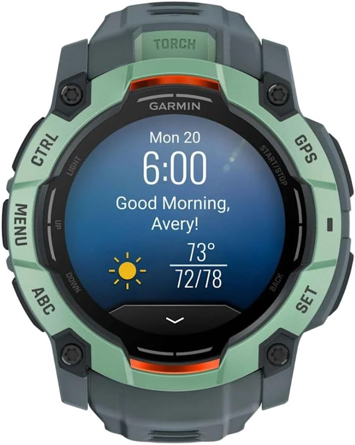 Garmin Instinct® 3 Tactical Edition, 50mm, Solar Charged Display, Rugged Outdoor GPS Smartwatch