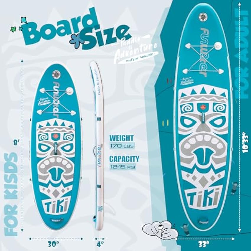 FunWater Inflatable Stand Up Paddle Board with Premium SUP Paddleboard Accessories, Wide Stable Anti-Slip EVA Deck, Paddle Boards for Adults & Youth of All Skill Levels