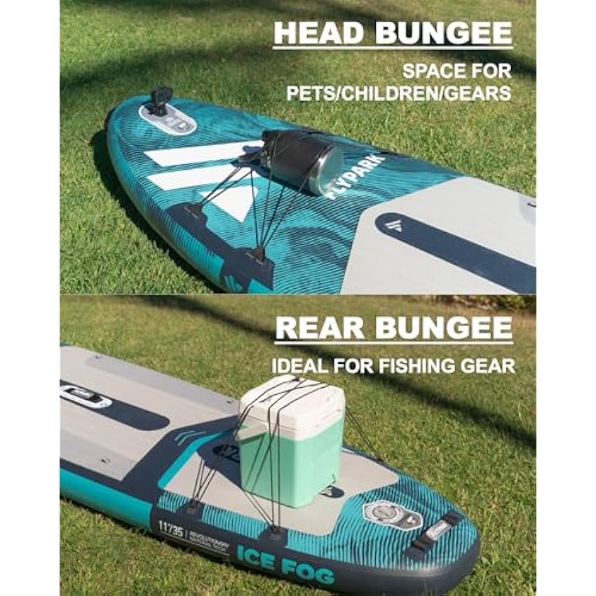 10'8/11'x35'' Fishing&Family Stable Inflatable Paddle Boards, Extra Wide SUP Paddleboard Inflatable, 430lb/3 People, Stand Up Paddle Board for Adults, Camera Mount, Shoulder Strap, Rod Holder