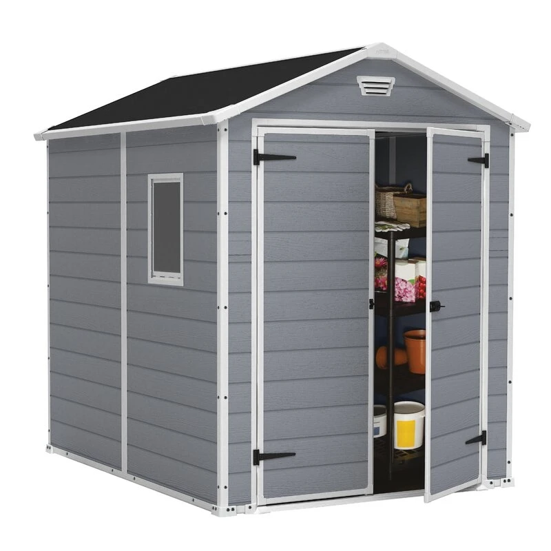 Manor 6' wide x 7.5' deep plastic storage shed