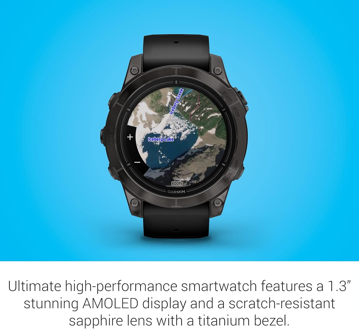 Garmin epix Pro (Gen 2) Sapphire Edition, 47mm, High Performance Smartwatch, Advanced Training Technology, Built-in Flashlight, Black