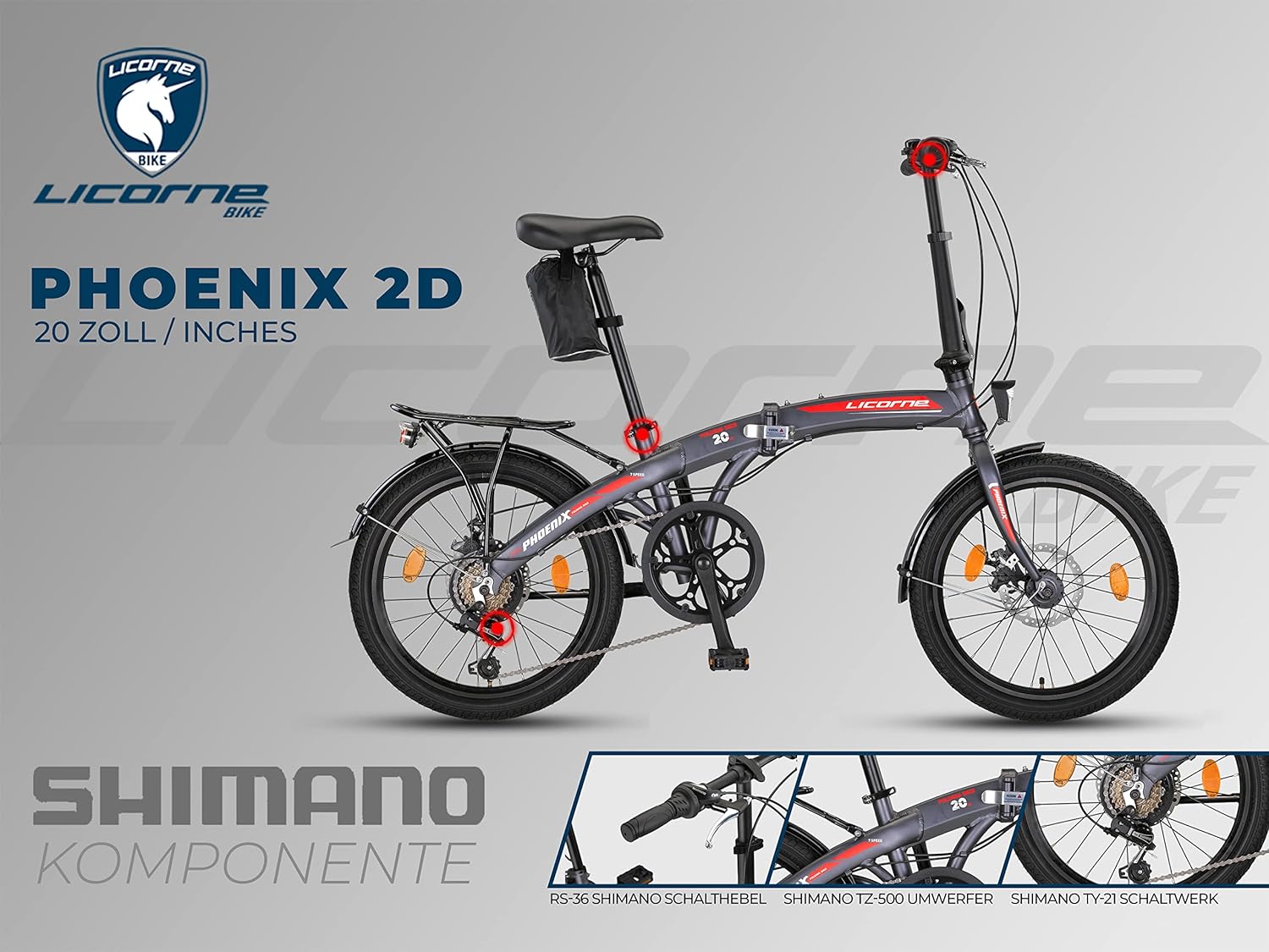 Licorne Bike Phoenix 2D, 20 Inch Aluminium Folding Bike