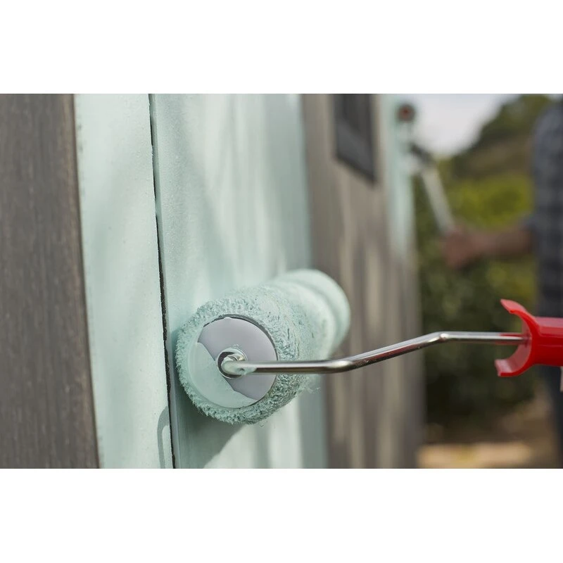 Auckland 7 x 7 ft antique distressed wood storage shed with high ceilings and victorian windows