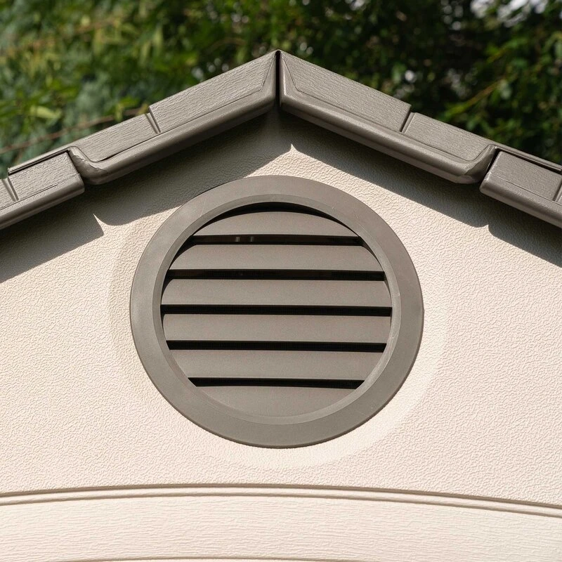 8' wide x 12.5' deep plastic storage shed