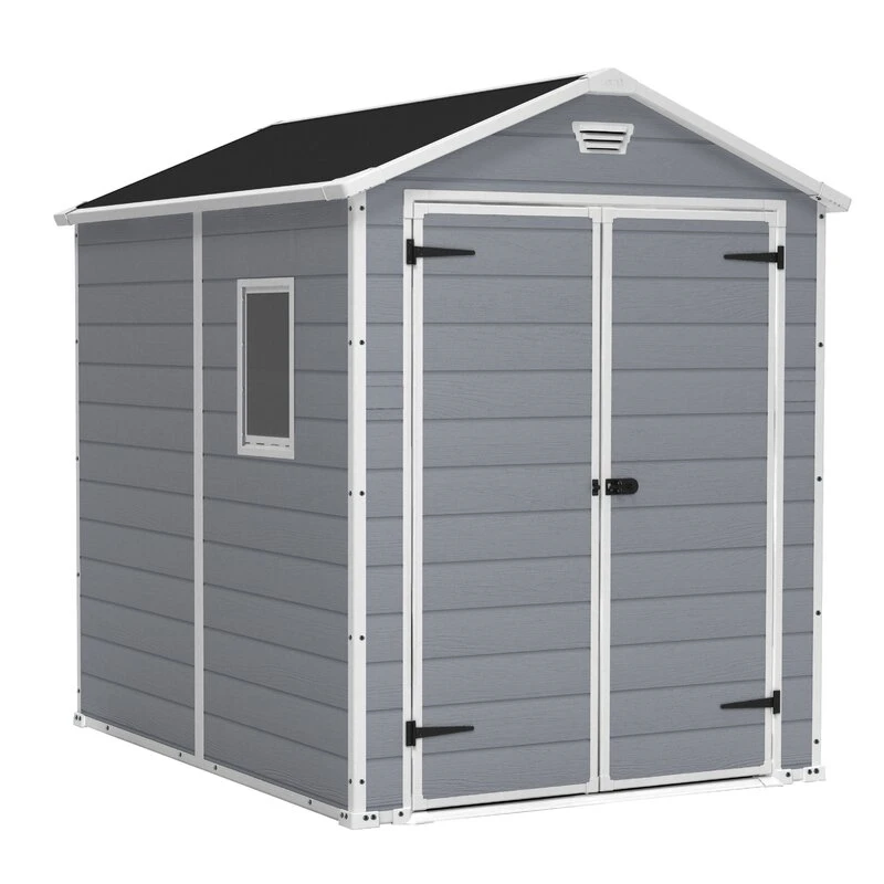 Manor 6' wide x 7.5' deep plastic storage shed
