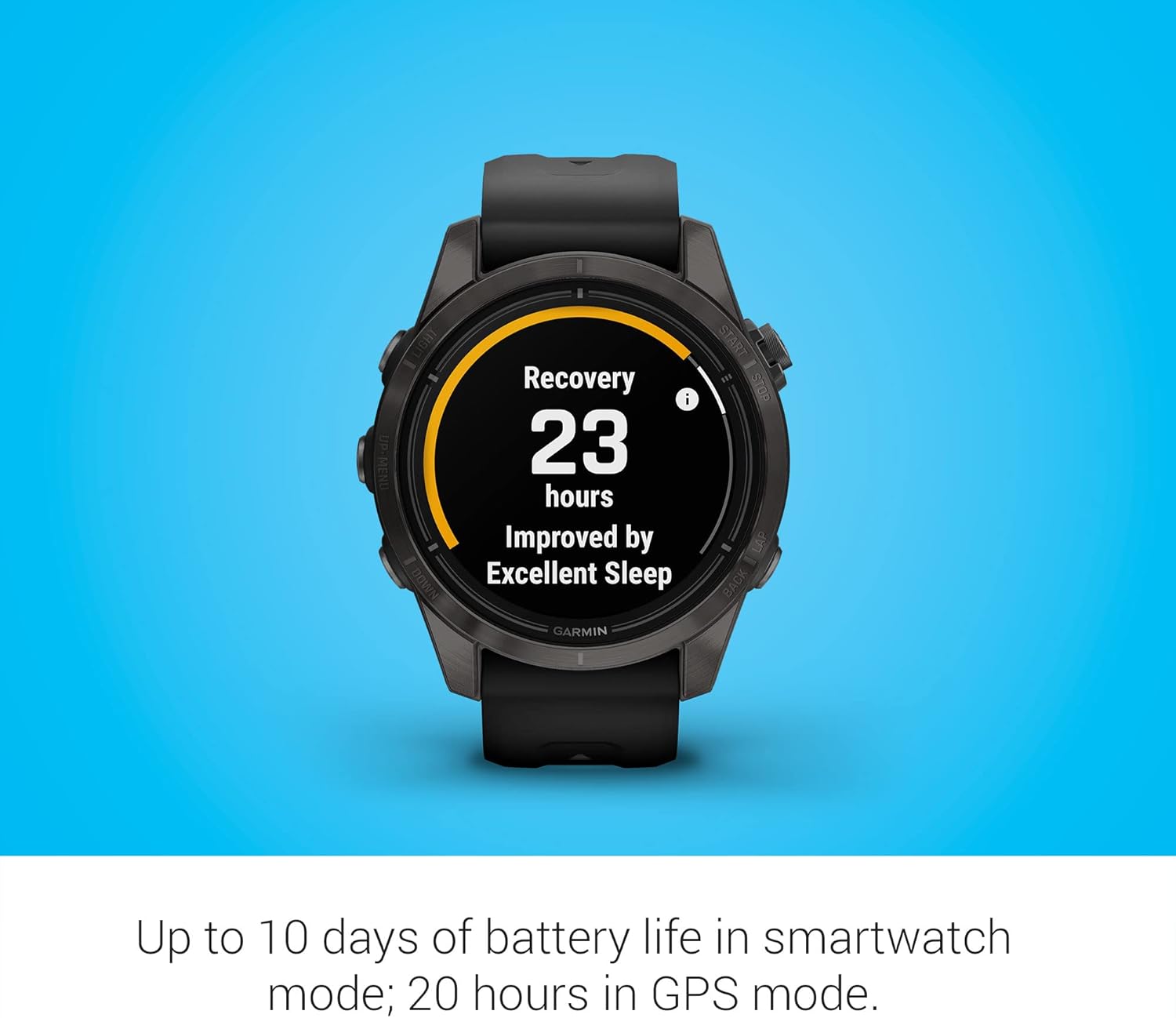 Garmin epix Pro (Gen 2) Sapphire Edition, 47mm, High Performance Smartwatch, Advanced Training Technology, Built-in Flashlight, Black