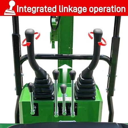 Domestic Gasoline Mini Excavator for Fathers Day, 1.2 Tons Crawler Digger with 13.5 HP B&S Engine, Hydraulic Thumb Clamp and Buckets, Work for Farm,Garden,Park,Construction Landscaping (Green1)