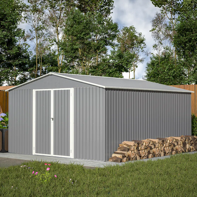 Outdoor Large Metal Storage Shed Foundation Kit Included  11 ft. x 13 ft.