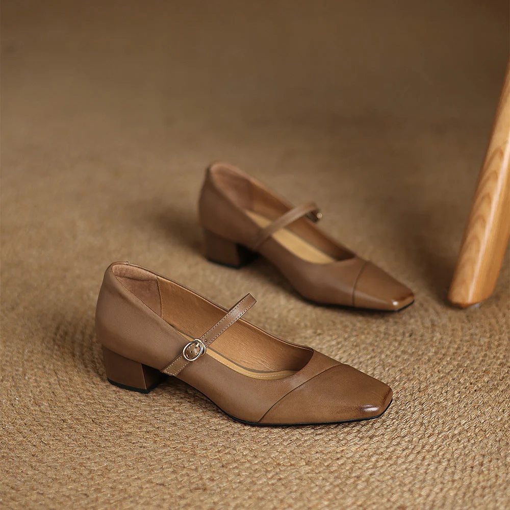 Clarette Genuine Leather Heels