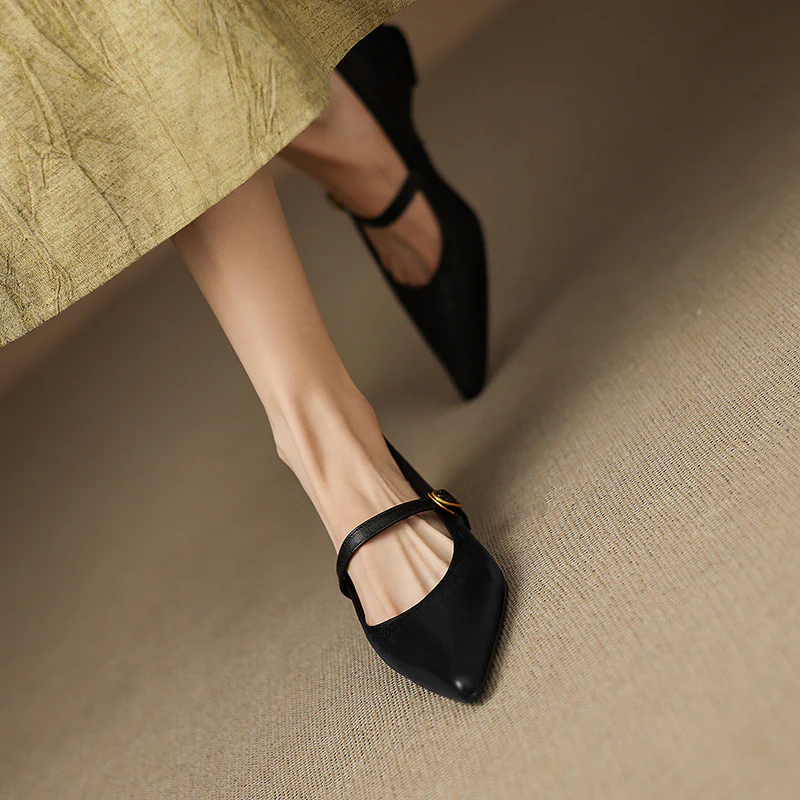 Delia Genuine Leather Heels