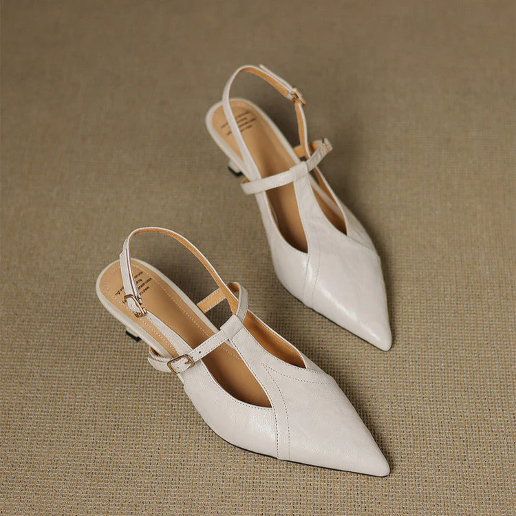 Noir Genuine Leather Heels