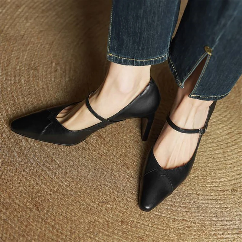 Emily Genuine Leather Heels