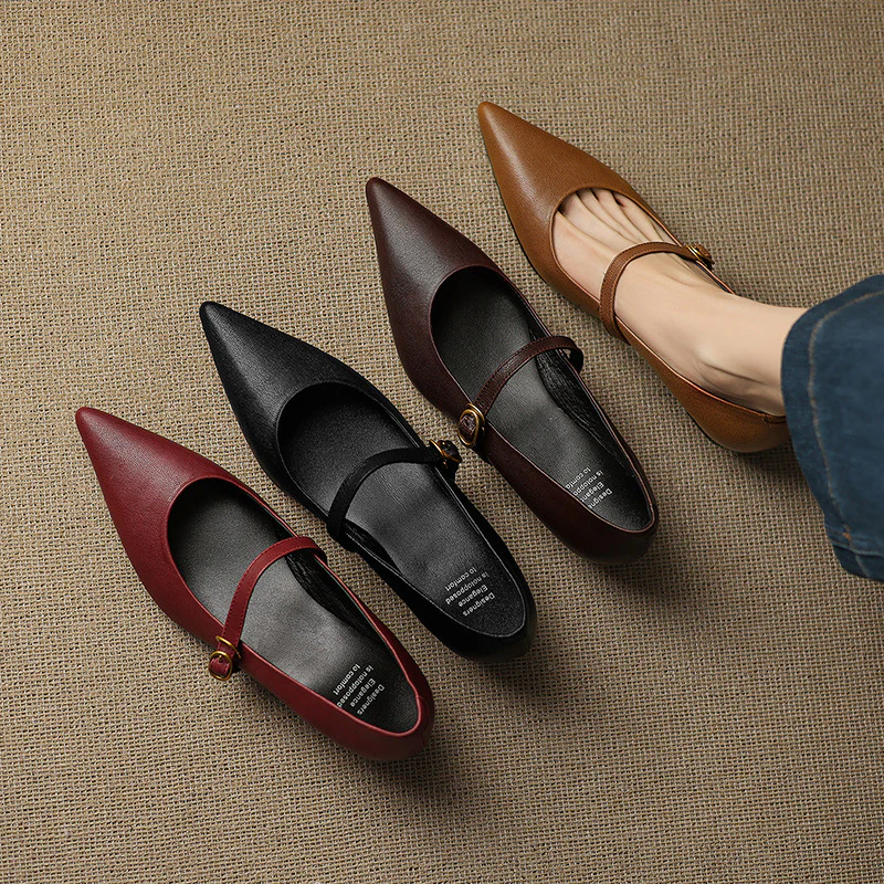 Delia Genuine Leather Heels