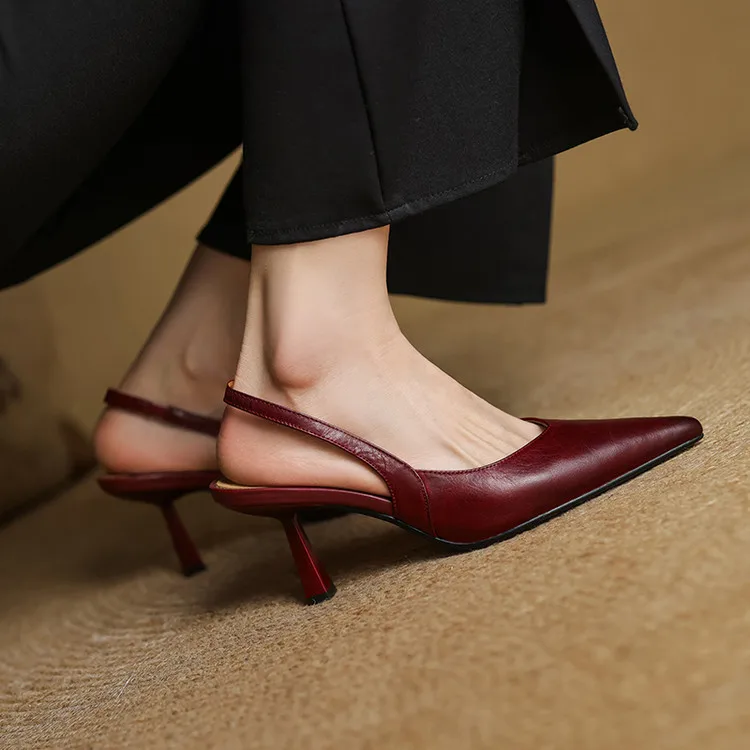 Fauna Genuine Leather Slingbacks
