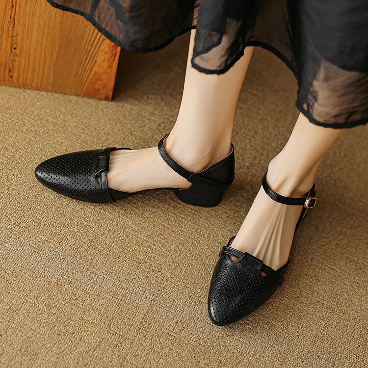 Lizel Genuine Leather Heels