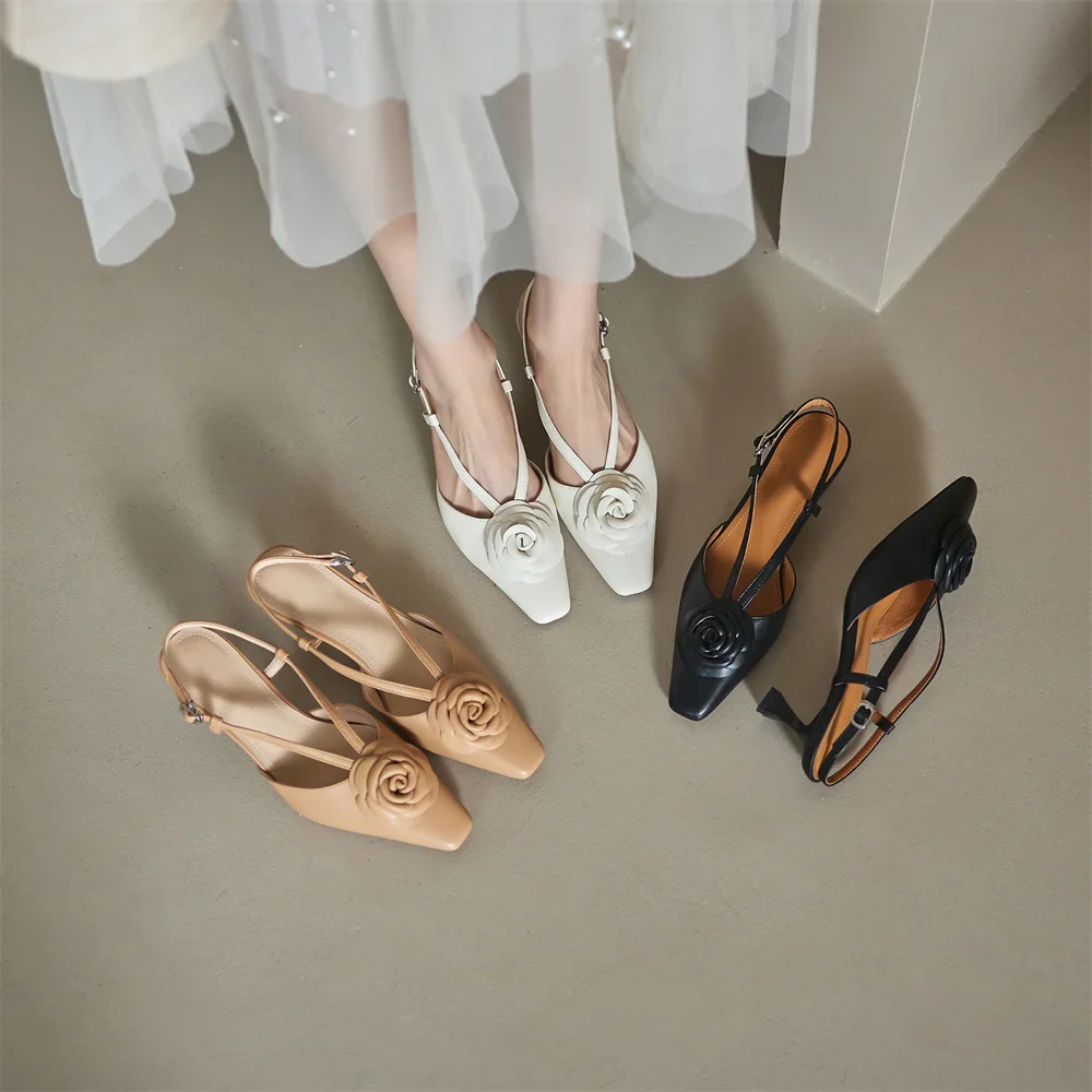 Roselle Genuine Leather Slingbacks