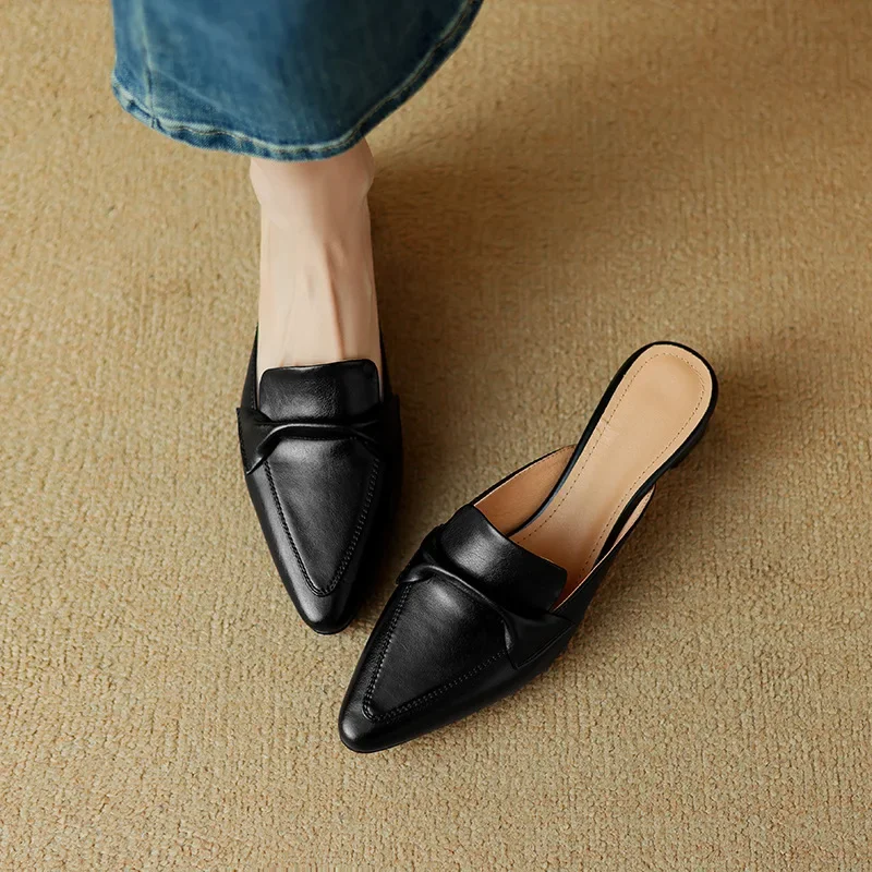 Alaya Genuine Leather Mules