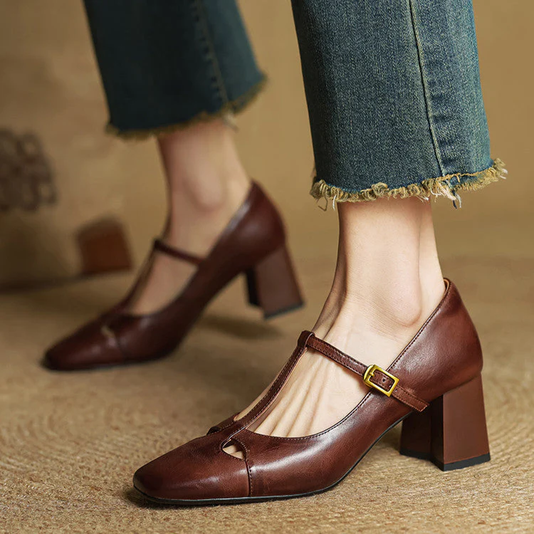 Elora Genuine Leather Heels