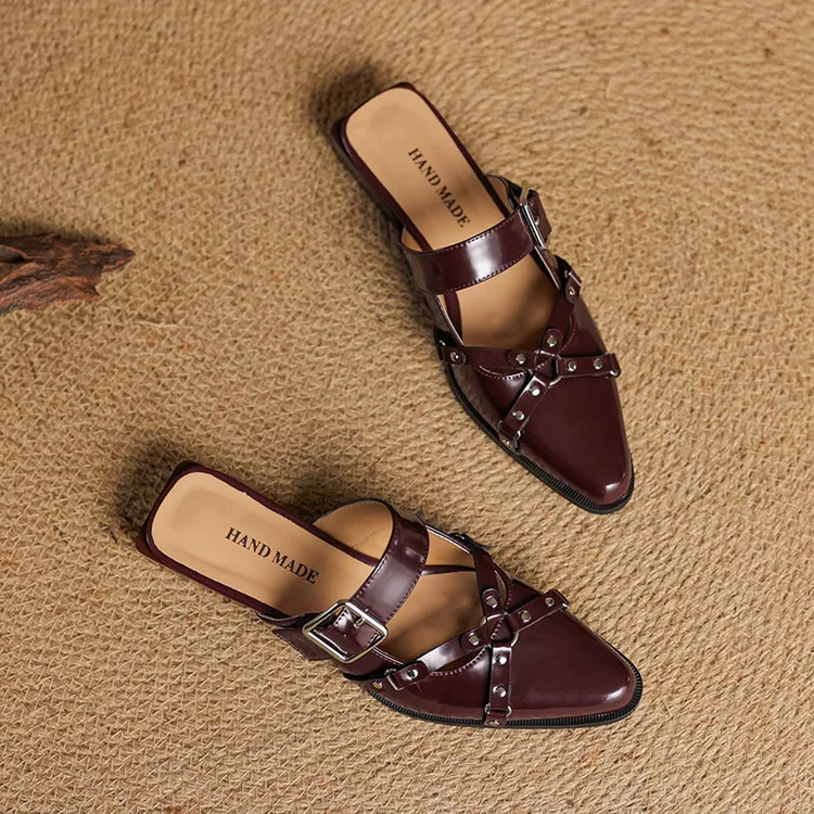 Renly Genuine Leather Slingbacks