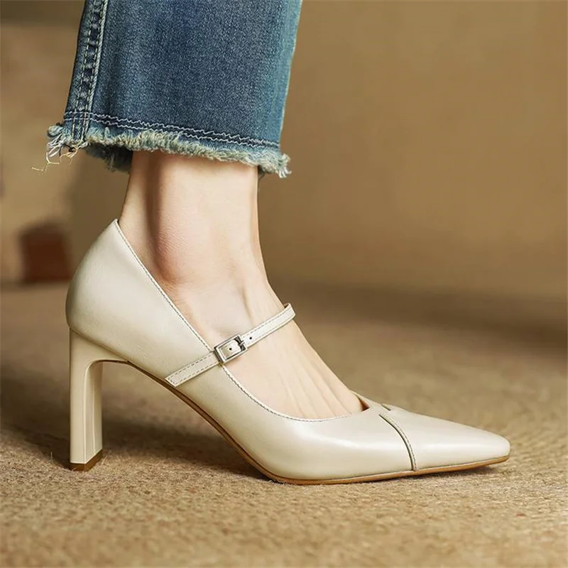Emily Genuine Leather Heels
