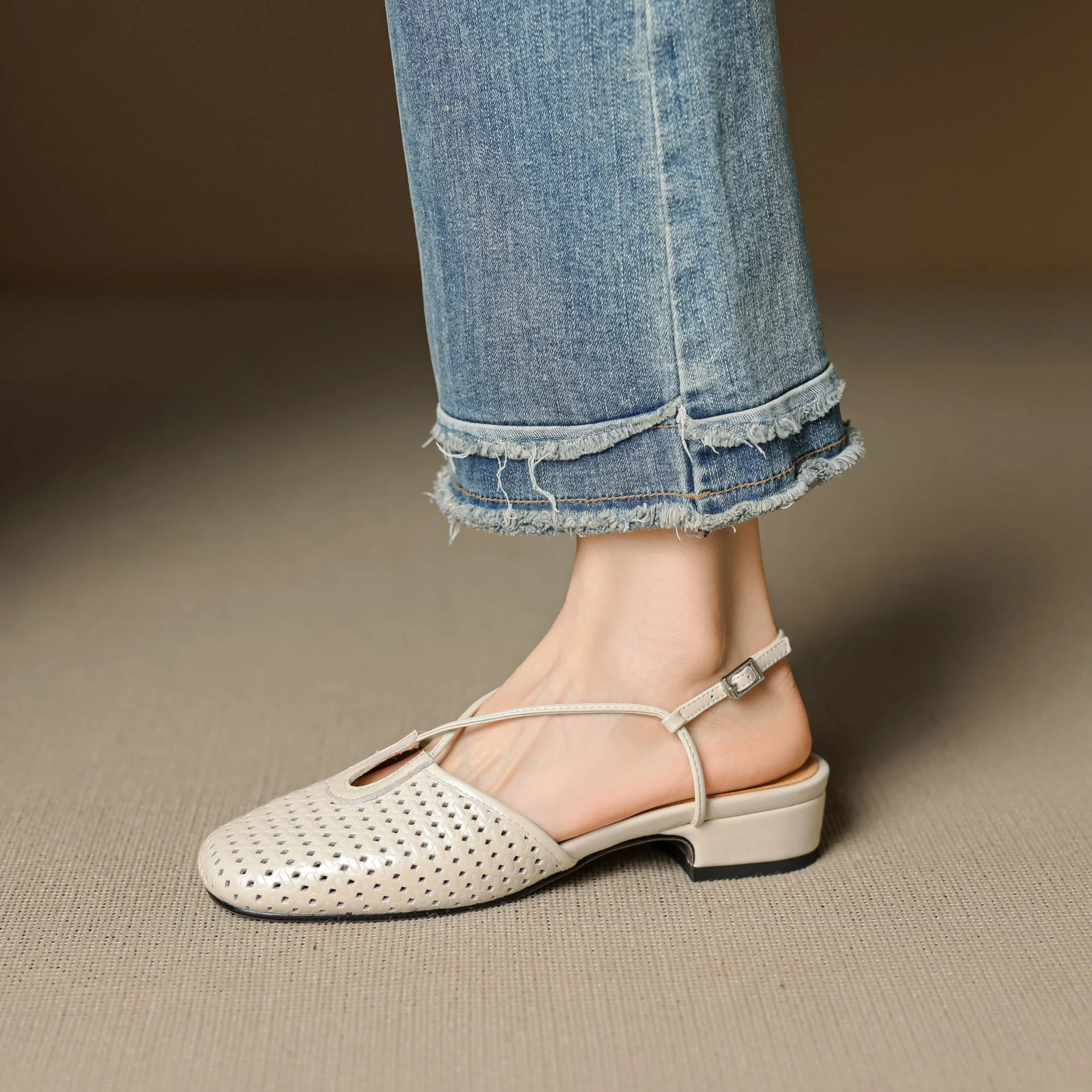 Opal Genuine Leather Slingbacks