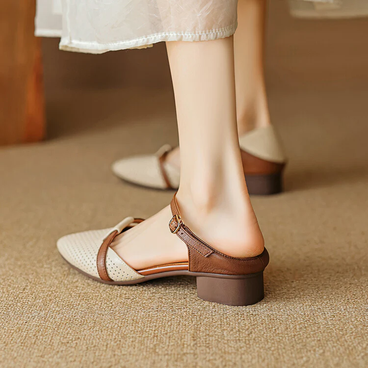 Lizel Genuine Leather Heels