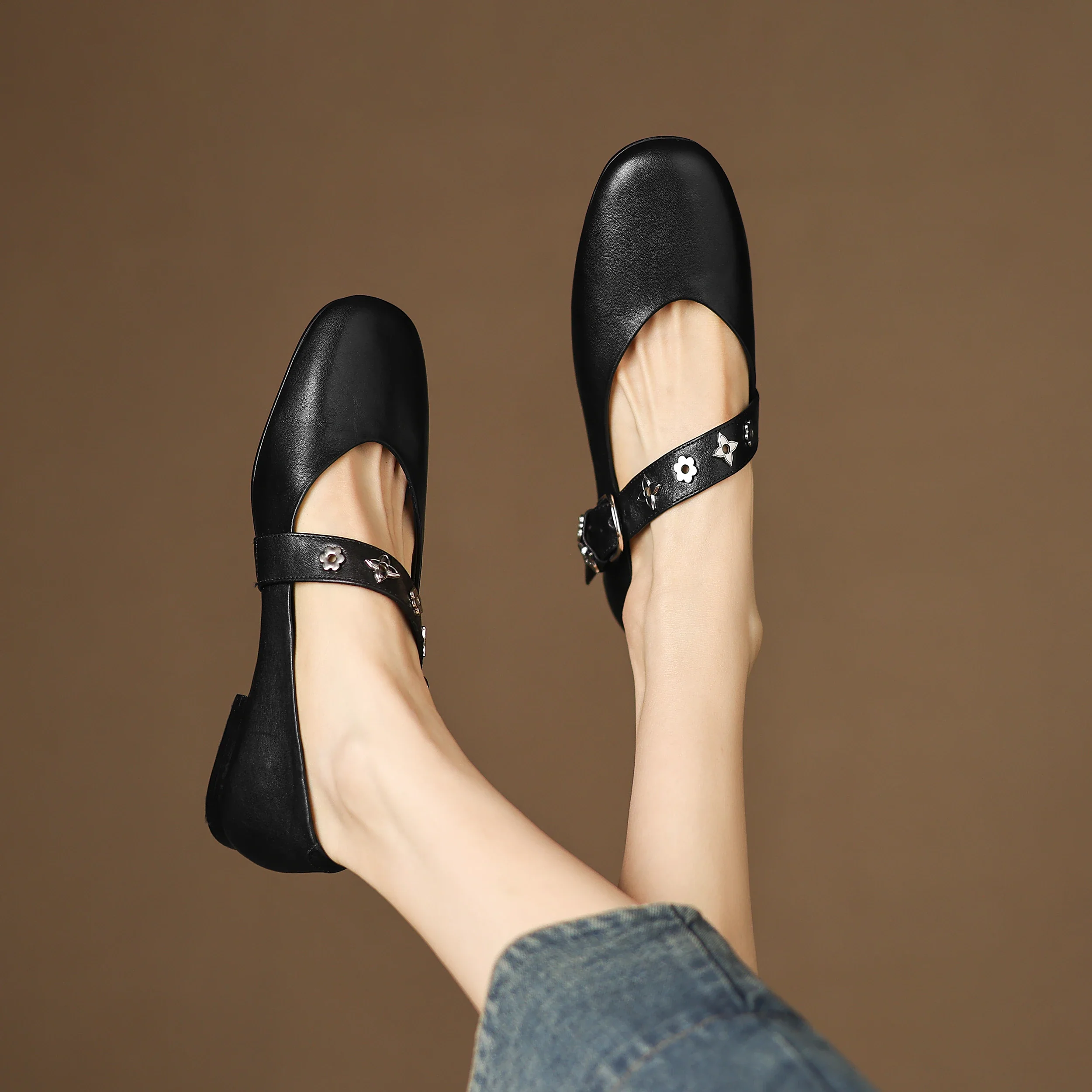 Elda Genuine Leather Flats