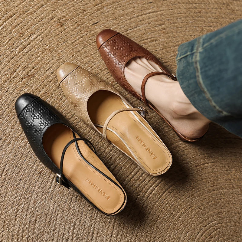 Edda Genuine Leather Mules