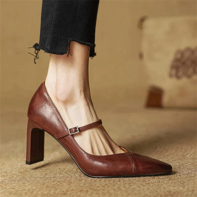 Emily Genuine Leather Heels