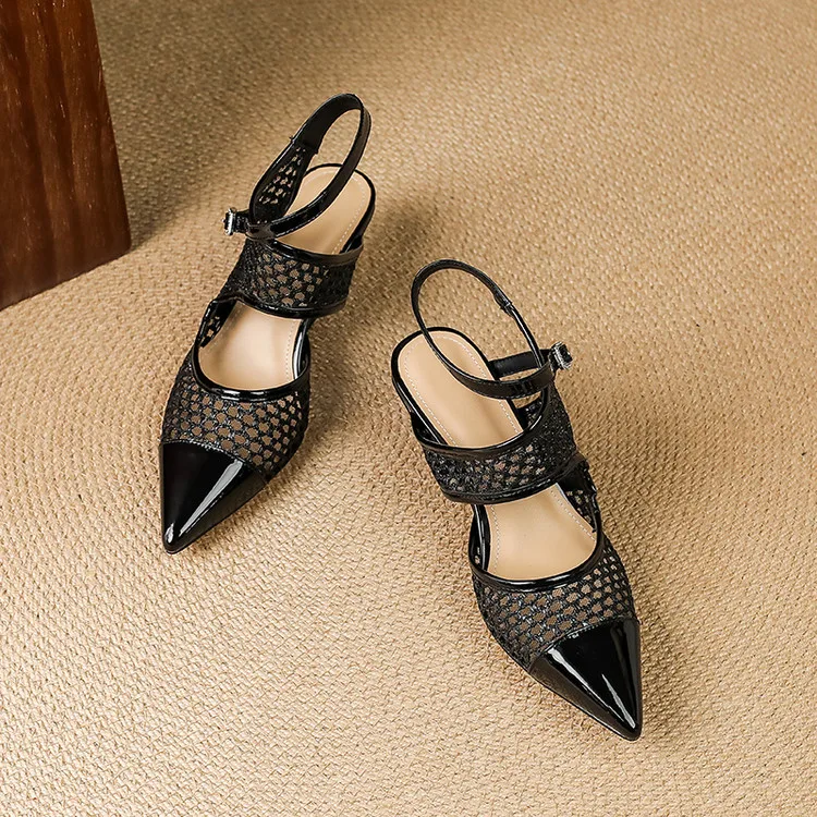 Velour Genuine Leather Slingbacks