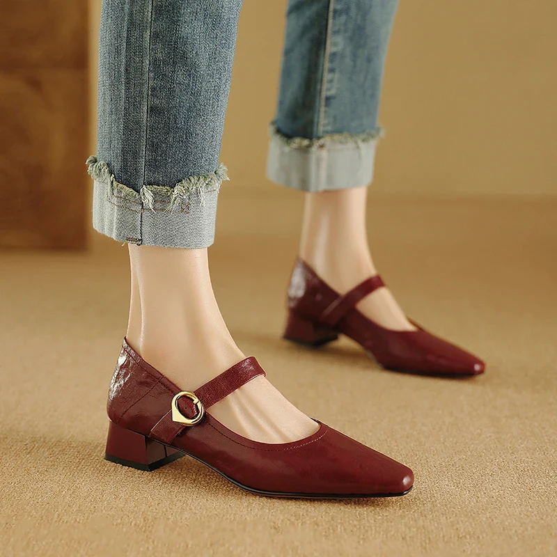 Merlot Genuine Leather Heels