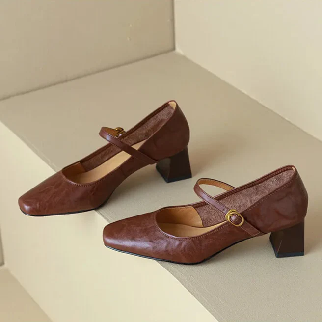 Remina Genuine Leather Heels