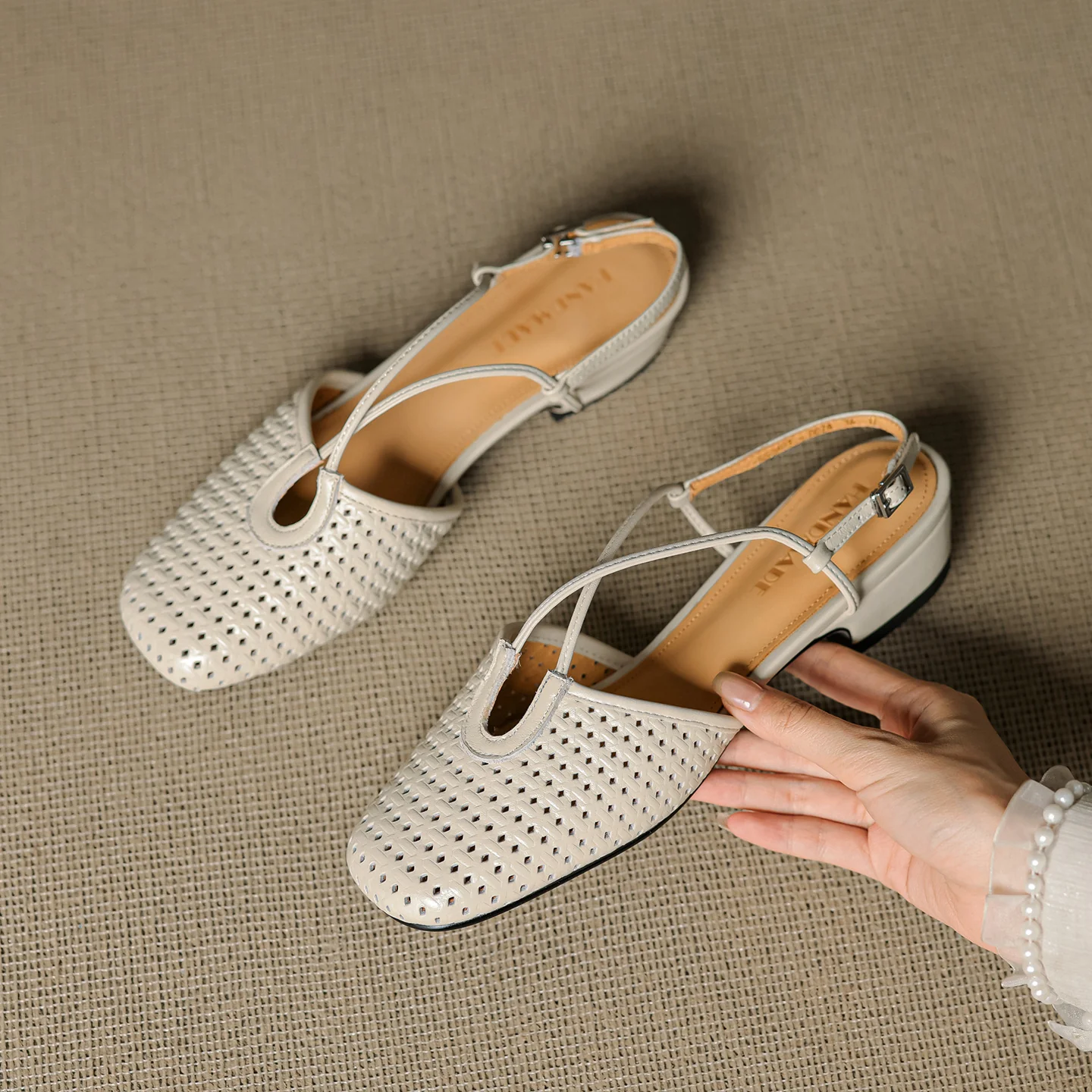 Opal Genuine Leather Slingbacks