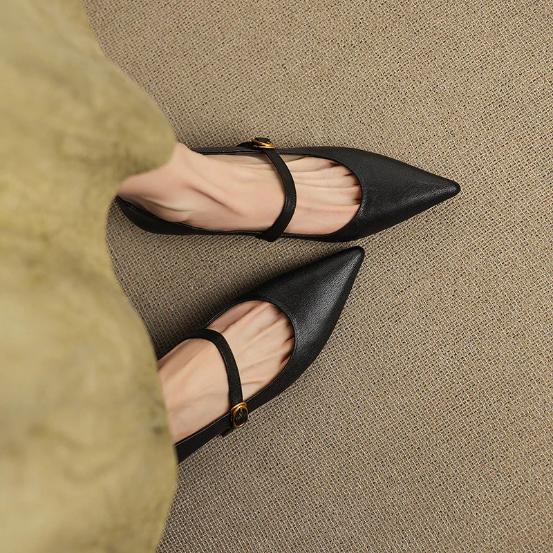 Delia Genuine Leather Heels