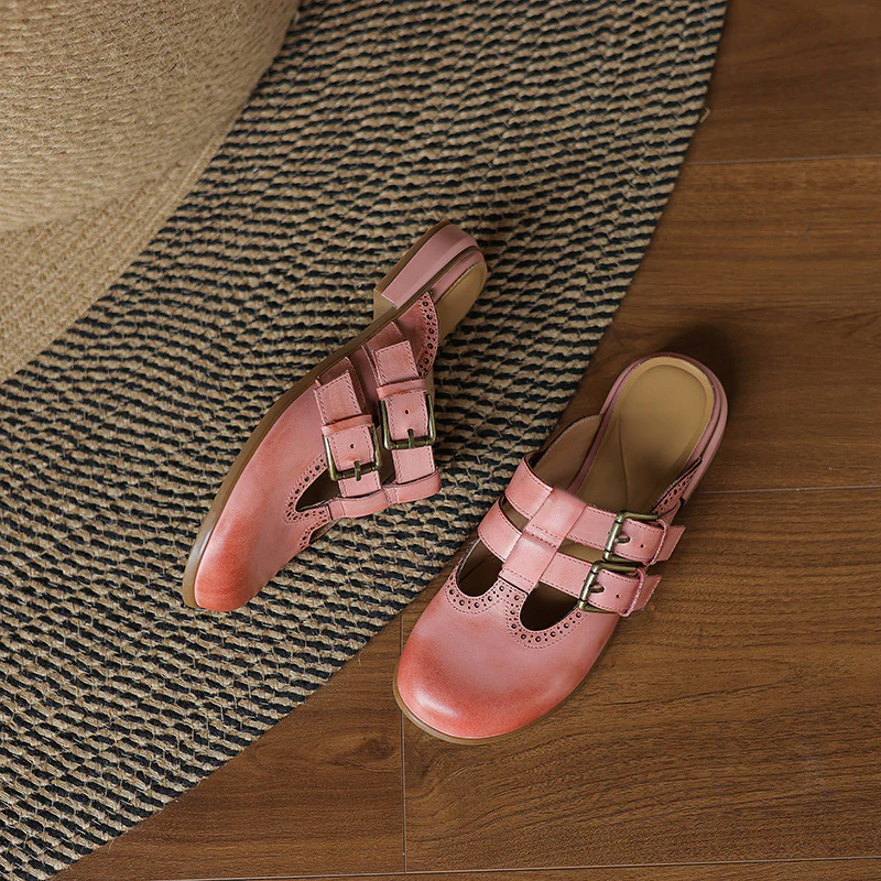 Elin Genuine Leather Mules