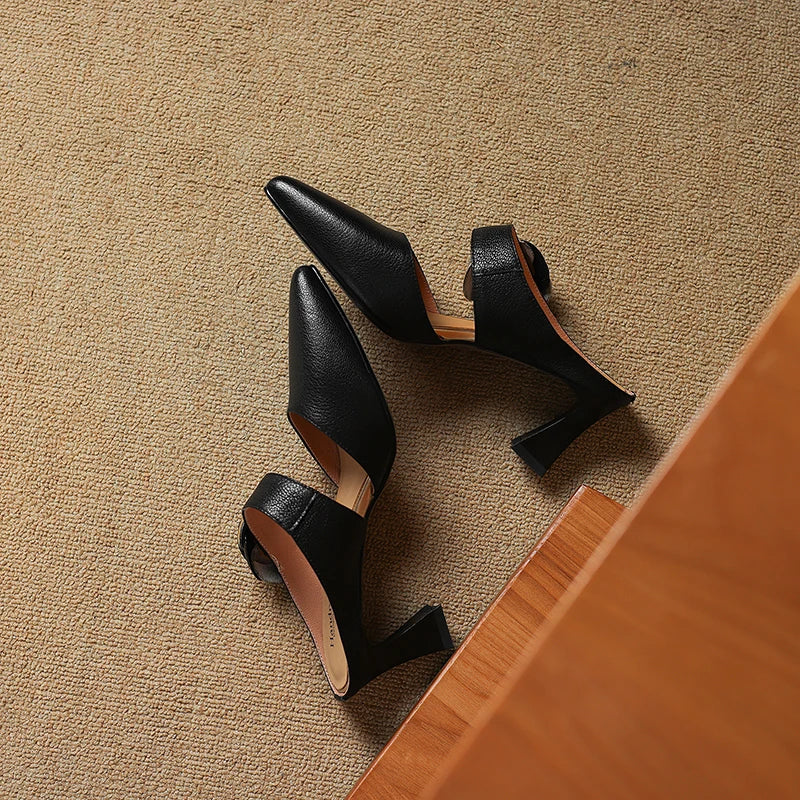 Garnet Genuine Leather Heels