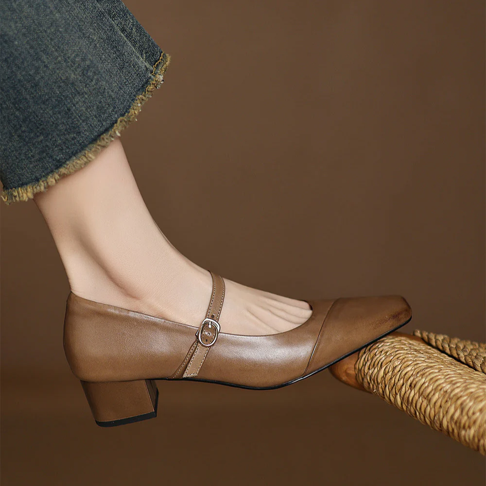 Clarette Genuine Leather Heels