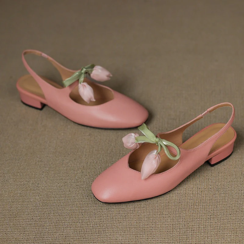 Tulip Genuine Leather Slingbacks